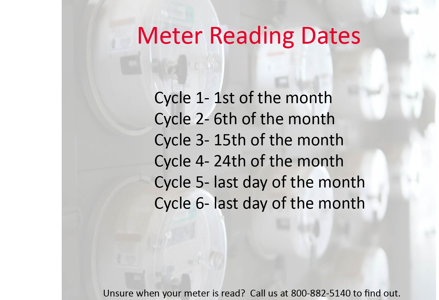Meter Reading Dates